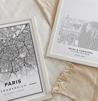 modern map poster of paris, france