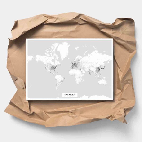 The world custom map poster in bright mapiful