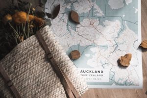 White map poster of Auckland, New Zealand