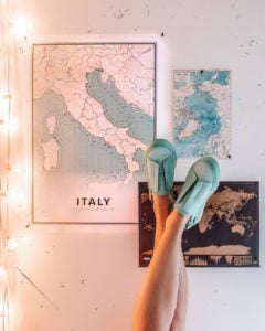 Vintage map poster of Italy