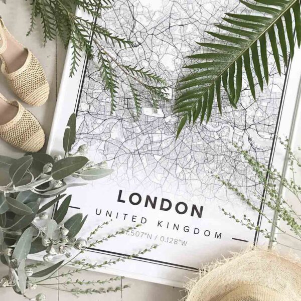 beautiful custom map poster of London, uk