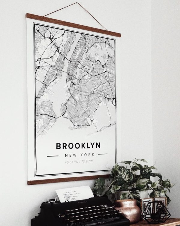 White map poster of Brooklyn, New York