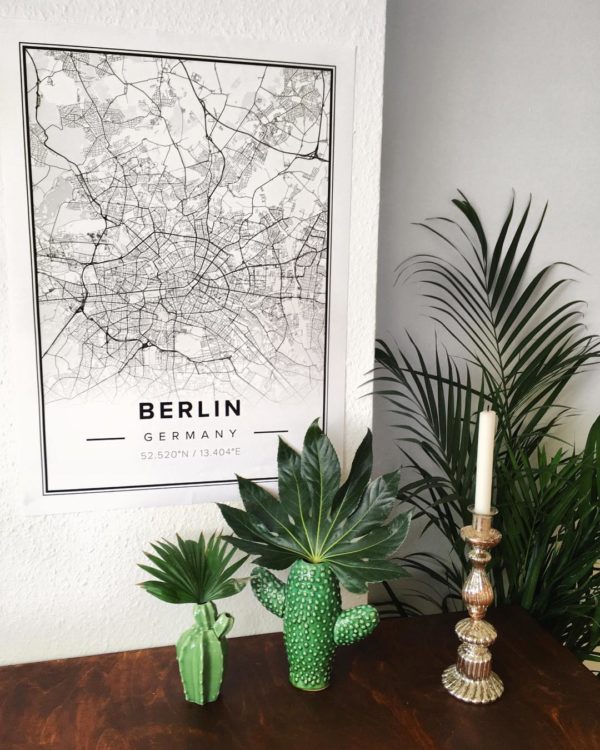 White map poster of Berlin, Germany