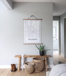 White map poster of Burlington, Canada