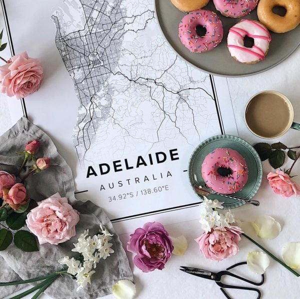 Map poster of adelaide, australia