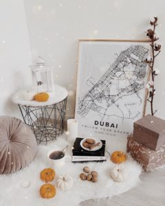 White map poster of Dubai, UAE