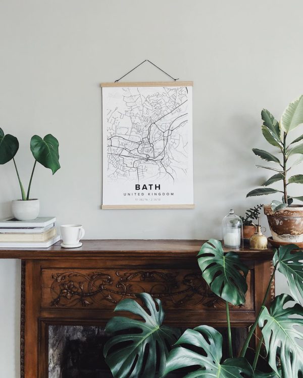 White map poster of Bath, United Kingdom