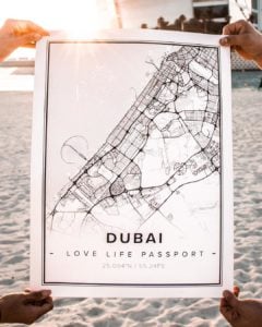Custom map poster of Dubai, United Arab Emirates
