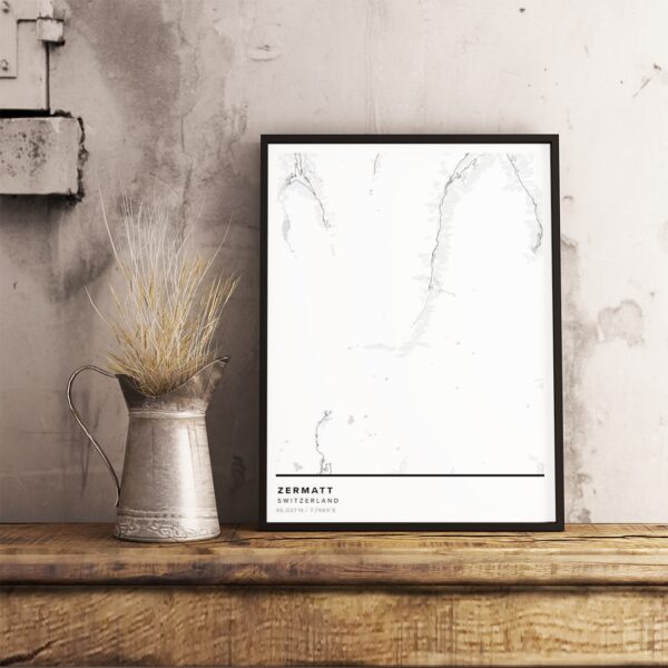 Map poster of Zermatt, Switzerland