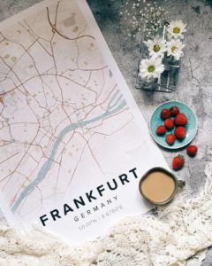 Vintage map poster of Frankfurt, Germany