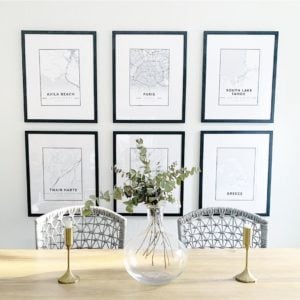 Map poster gallery by Mapiful
