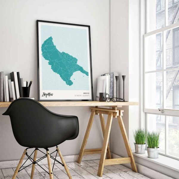 zakynthos map Custom print