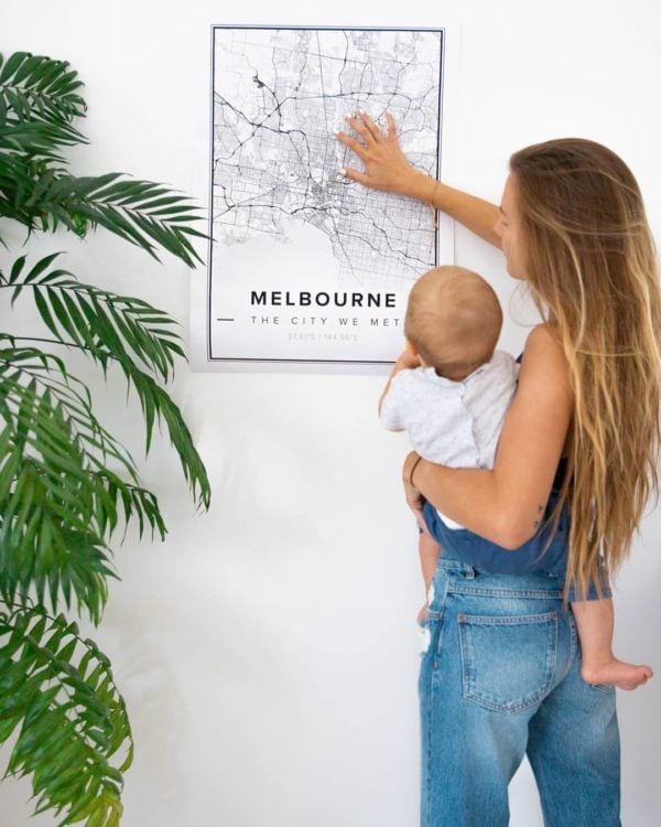 Modern map poster of Melbourne, Australia