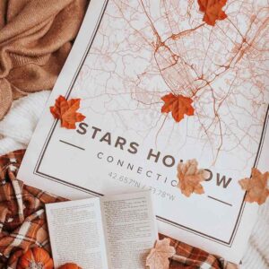 Stars Hollow Orange Map Print
