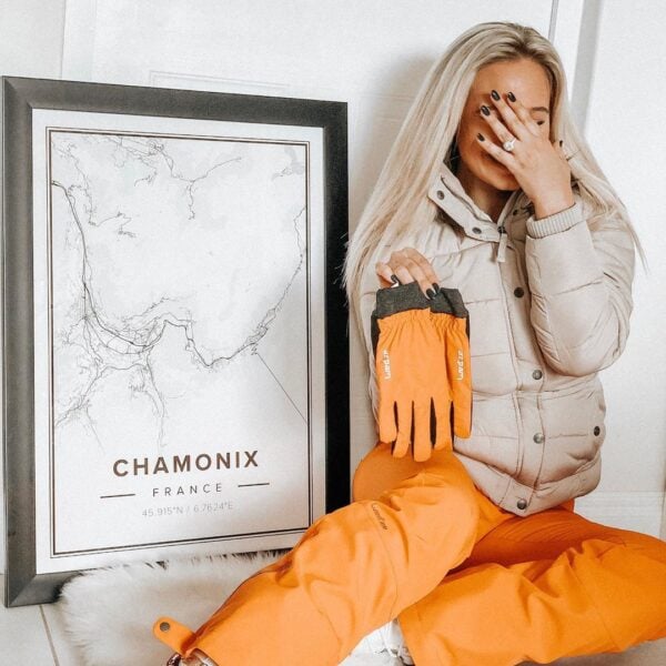 White map poster of Chamonix, France