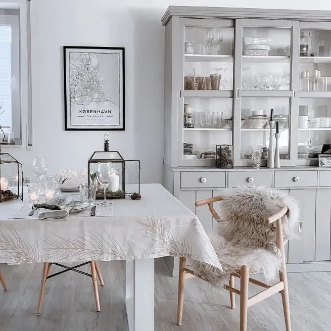 Monochrome kitchen in the scandinavian interior color palette