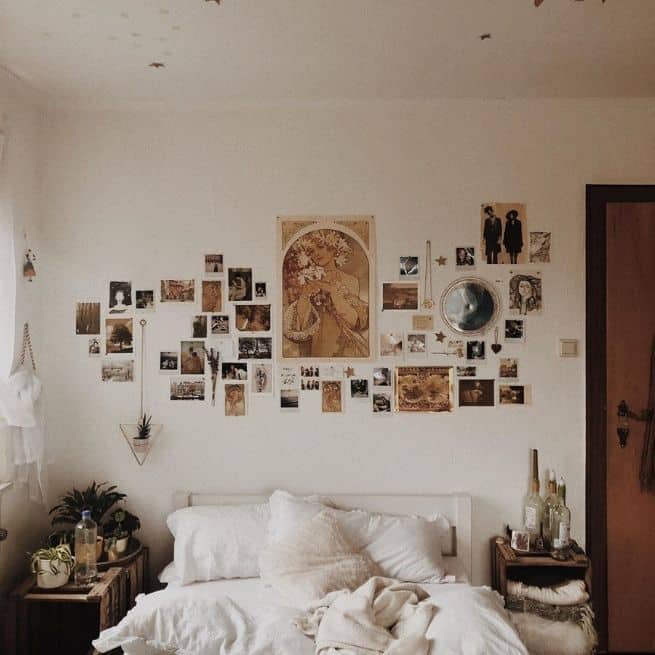 bedroom gallery wall