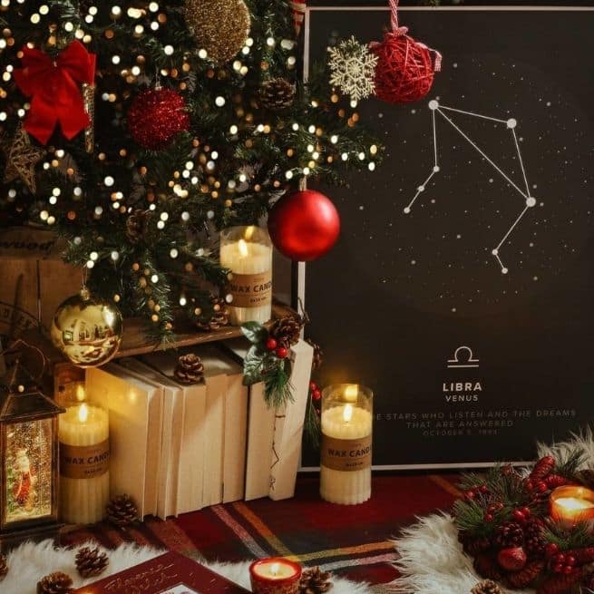dark libra zodiac and Christmas tree