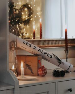 Christmas map poster of les 2 alpes