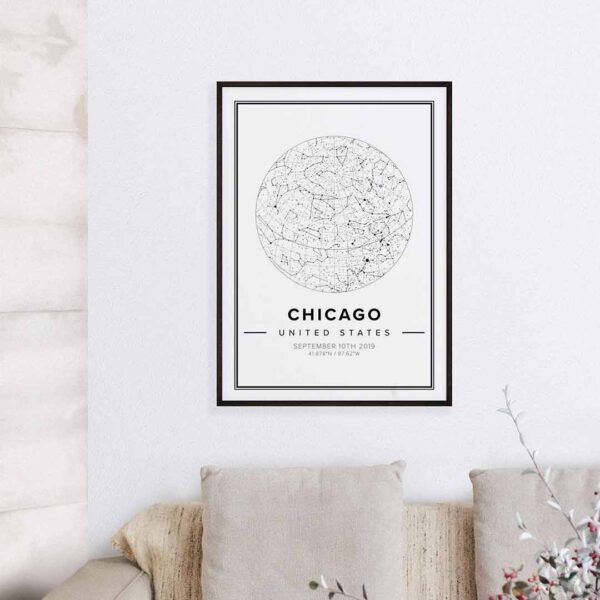 Chicago Star Map Print