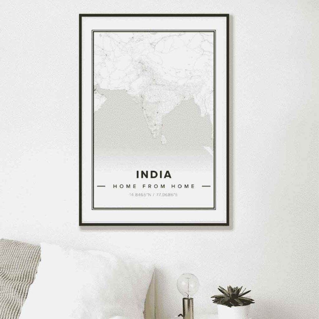 India Map Print Design Your Own Map Art by Mapiful