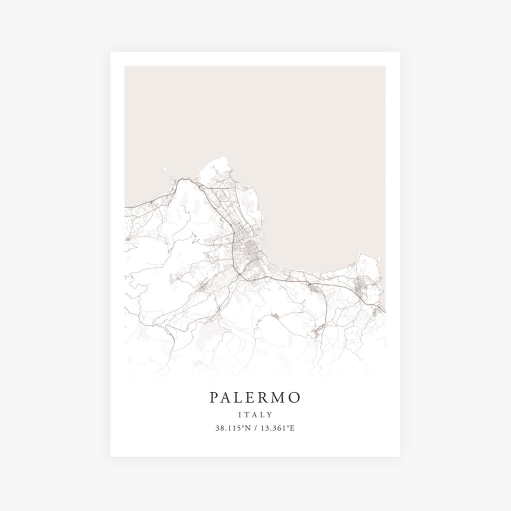 Customizable Street Map Print of Palermo