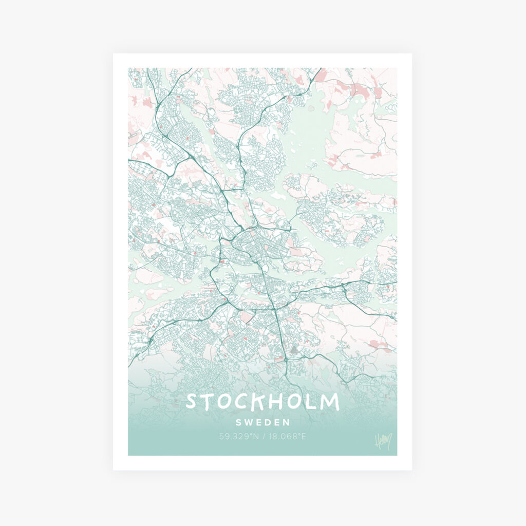 Customizable Street Map Print of Stockholm