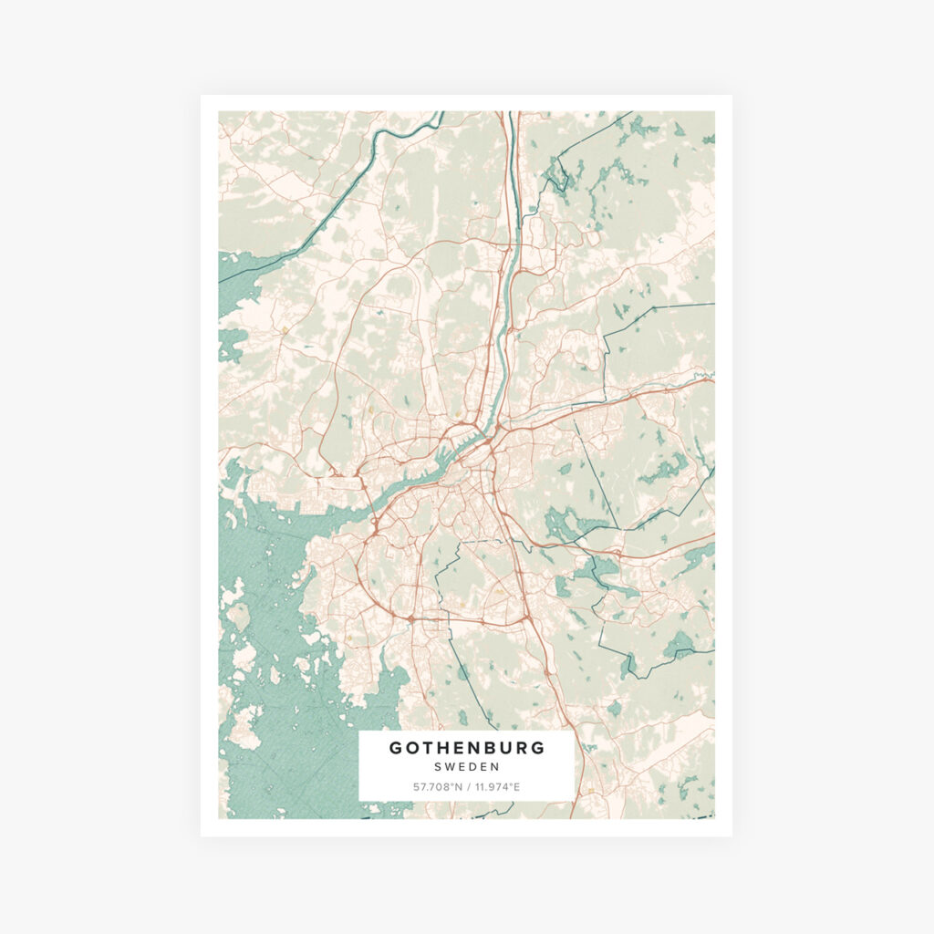 Customizable Street Map Print of Gothenburg