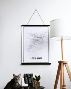 Modern map poster of Iceland