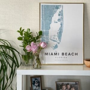 Blue map poster of Miami Beach, Florida, United States