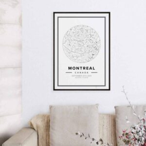 White star map poster of montreal, canada