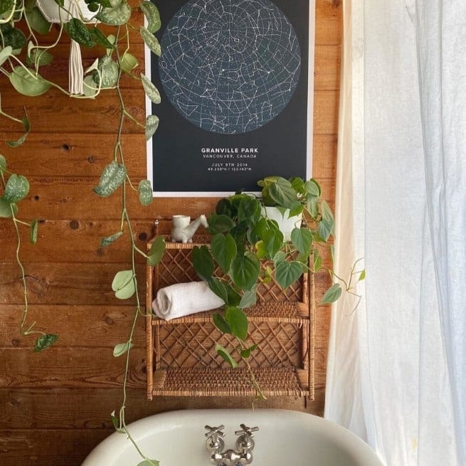 Asphalt star map poster of granville park, canada, in a small bathroom
