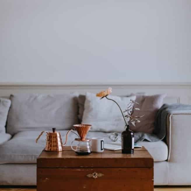sustainable home décor ideas sofa coffee table 