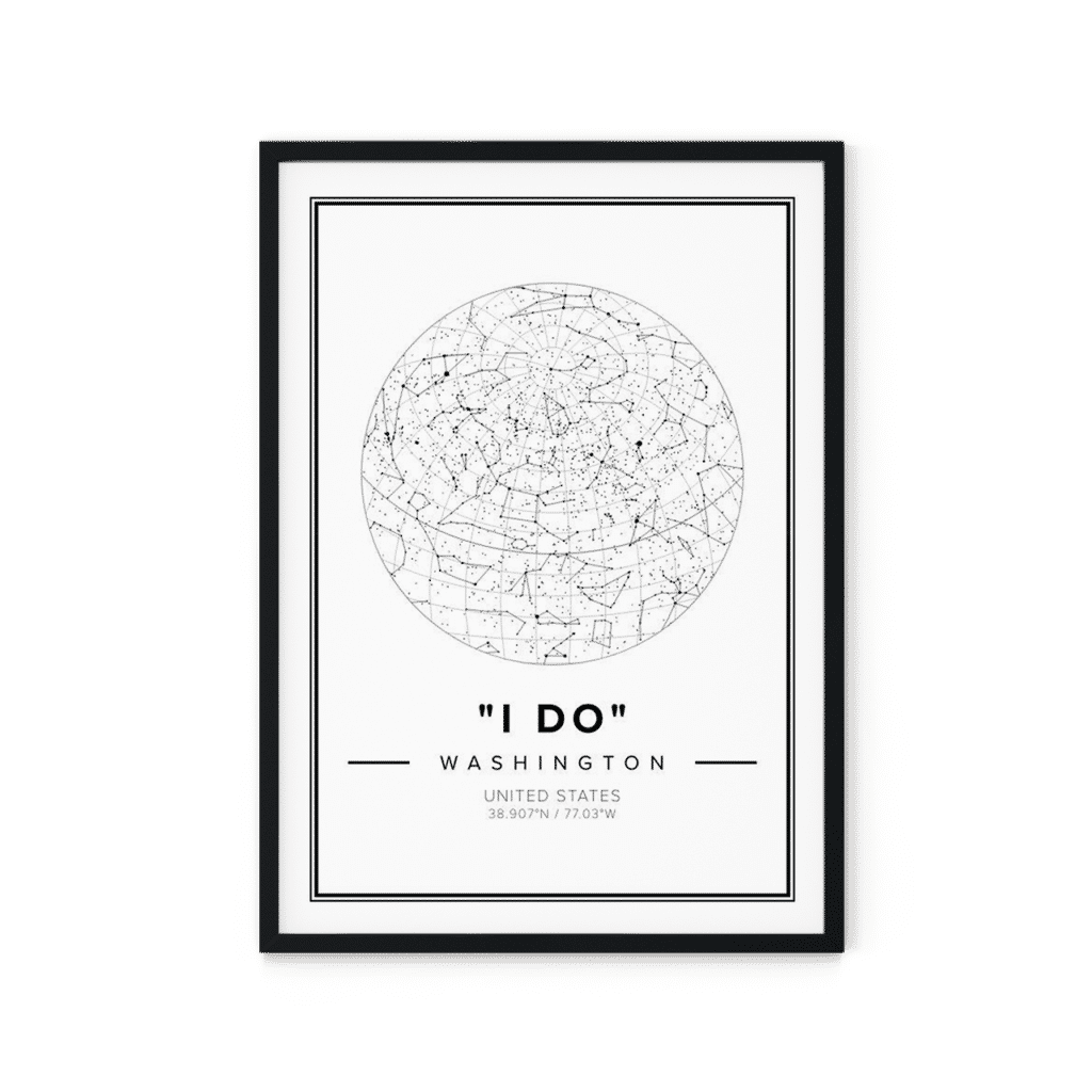 star map poster of Washington, united states