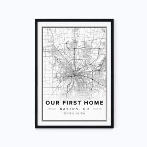 modern map poster of dayton, united states