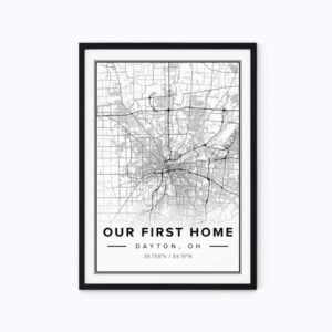 modern map poster of dayton, united states