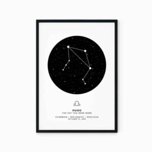 bright zodiac poster of libra