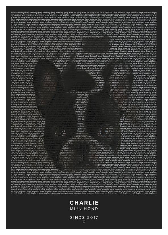 text art poster of a dog