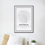 white star map poster of Australia