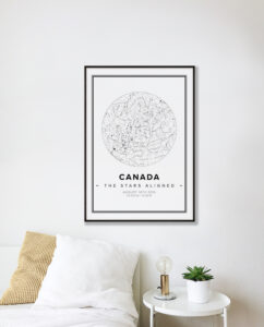 white star map of Canada