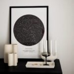 black and white star map poster of melbourne, australia