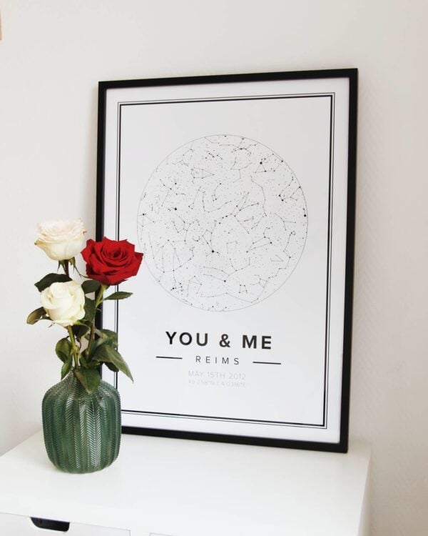 white star map valentines