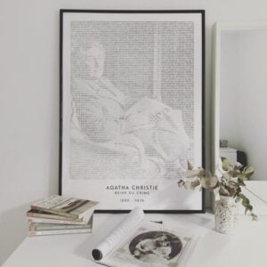 text art poster of Agatha Christie