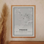 white map poster of France