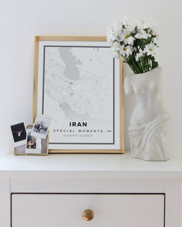 white map poster of Iran