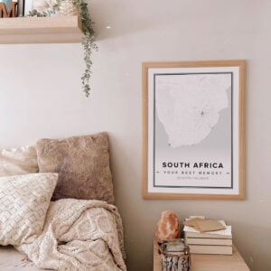 White map poster of South Africa