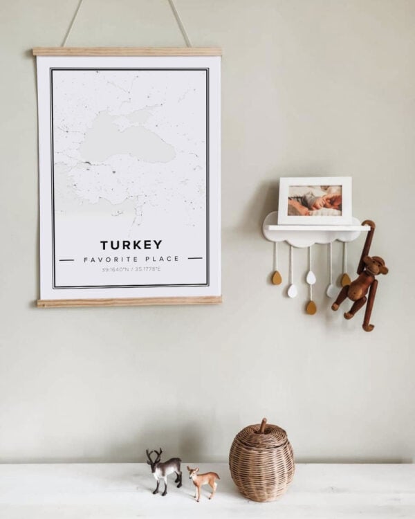 white map poster of Turkey