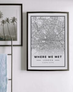 white map poster of london, united kingdom