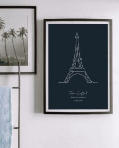 Eiffel tower line art poster