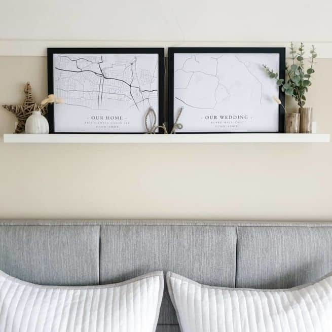 white map posters with black frame